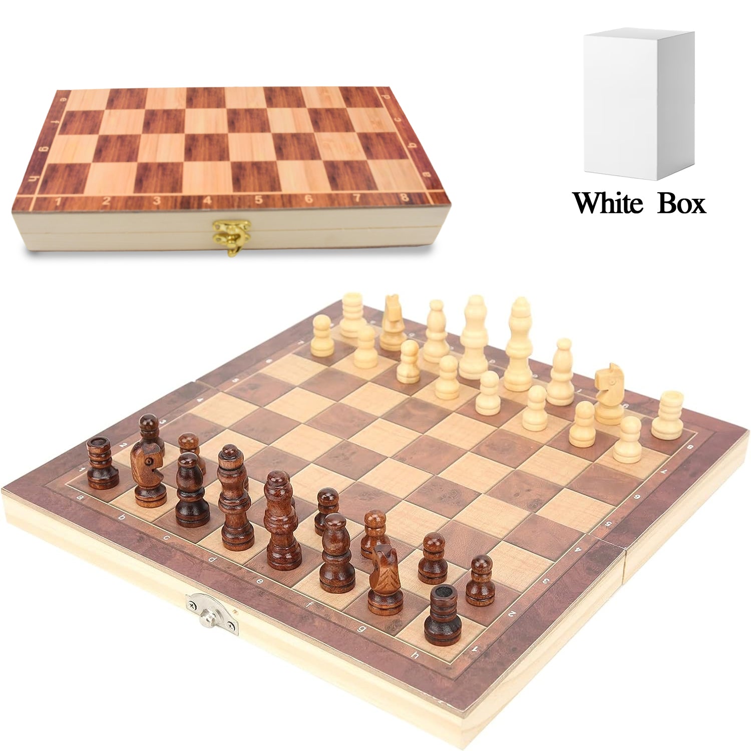 Foldable Wooden Chess Board Set (30 × 30 Cm / 1 Set) Foldable Wooden Chess Board Set (30 × 30 Cm / 1 Set)
